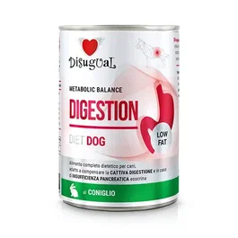 Disugual Diet Dog Digestion Low Fat Conejo 6x400 gr Alimento Hipoalergénico para Perros con Problemas Digestivos