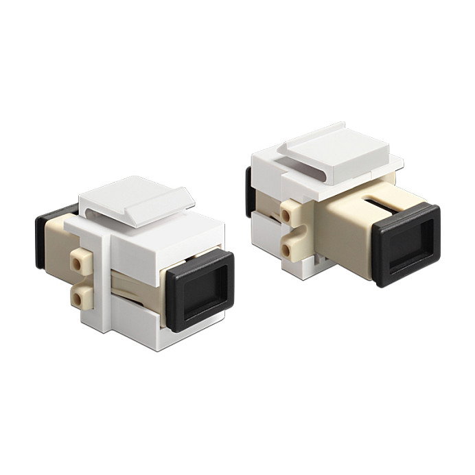 DeLOCK 86331 Modul SC Simplex Buchse a SC Simplex Buchse, Adaptador de Fibra Óptica, Color Beige/Blanco, 27.6 x 17.8 x 22.1 mm