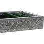 DKD Home Decor Bandeja de Aluminio Velvet Pavo Real Plateado 25x15x5 cm
