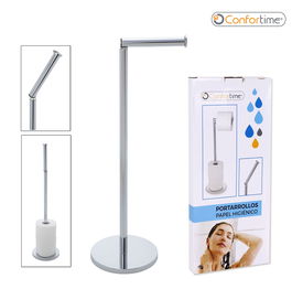 Confortime Portarrollos Papel Higienico Acero Inoxidable 15 cm x 2 cm x 42 cm (6 Unidades)