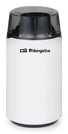 Orbegozo MO 3200 Molinillo de Café 200 W, color Transparente y Blanco, cuchilla de acero inoxidable, 1 velocidad