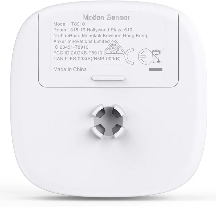 Eufy T8910021 Detector de Movimiento Inalámbrico para Pared, 100º Campo Visión, 9m Alcance, 2 Años Batería, Blanco