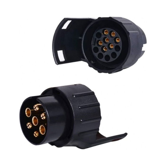 All Ride Conector de Remolque 7 a 13 Pines 12V con Lengüeta de Protección, Conexión Coche a Remolque para Luces de Señalización