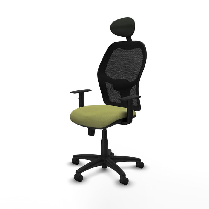 PIQUERAS Y CRESPO Silla de oficina Alocén con mecanismo Sincro, Verde oliva y Negro
