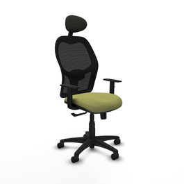 PIQUERAS Y CRESPO Silla de oficina Alocén con mecanismo Sincro, Verde oliva y Negro