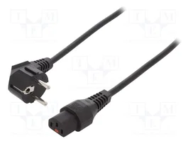 IEC LOCK Cable de alimentación H05VV-F con bloqueo CEE 7/7 a IEC C13 de 2m