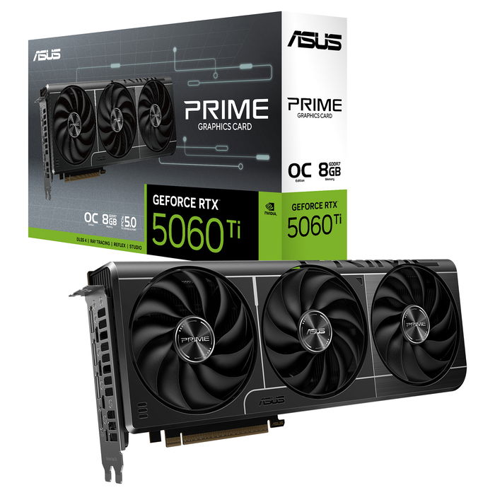 ASUS Prime NVIDIA GeForce RTX 5060 Ti OC 8GB GDDR7 Tarjeta Gráfica de 3 Ventiladores - RTX 5060 Ti 8GB ASUS Prime OC GDDR7 3Fan