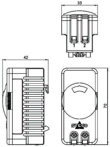 STEGO Termostato NC 10A 250VAC -45÷80°C