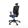 PIQUERAS Y CRESPO Silla de oficina Motilla con mecanismo Sincro/Traslack, Azul marino y Negro