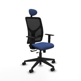 PIQUERAS Y CRESPO Silla de oficina Motilla con mecanismo Sincro/Traslack, Azul marino y Negro