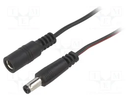 BQ CABLE Cable de alimentación plano DC 5,5/2,5 de 1m en negro