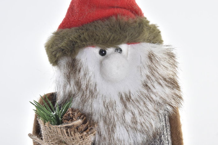 DKD Home Decor Figura Papá Noel Abedul y Purpurina Natural