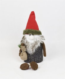 DKD Home Decor Figura Papá Noel Abedul y Purpurina Natural