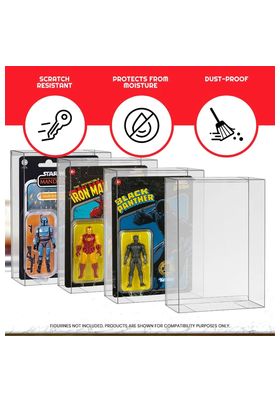 EVORETRO Set de 10 Protectores para Figuras Hasbro de 4,4 cm de Fondo en Plástico PET 0,40 mm