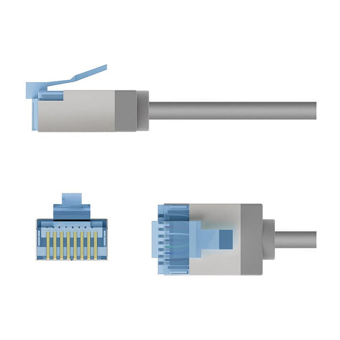 Goobay LAN-Kabel CAT6A 0,5m grau