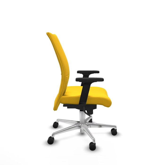 PIQUERAS Y CRESPO Silla Albacete Confidente Amarillo con Mecanismo Sincro y Base de Aluminio