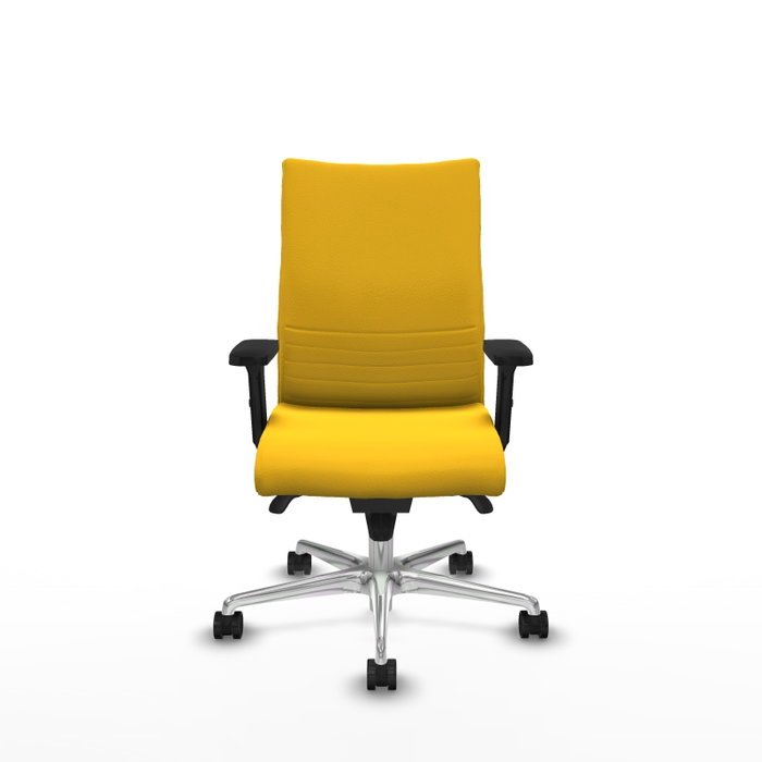 PIQUERAS Y CRESPO Silla Albacete Confidente Amarillo con Mecanismo Sincro y Base de Aluminio