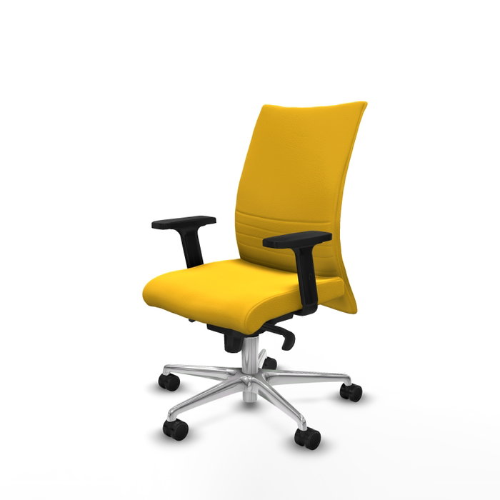 PIQUERAS Y CRESPO Silla Albacete Confidente Amarillo con Mecanismo Sincro y Base de Aluminio