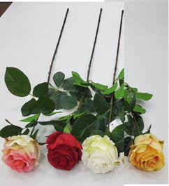 DKD Home Decor Flores de Poliéster Surtido de 4 Colores Rosa, Rojo, Amarillo y Blanco