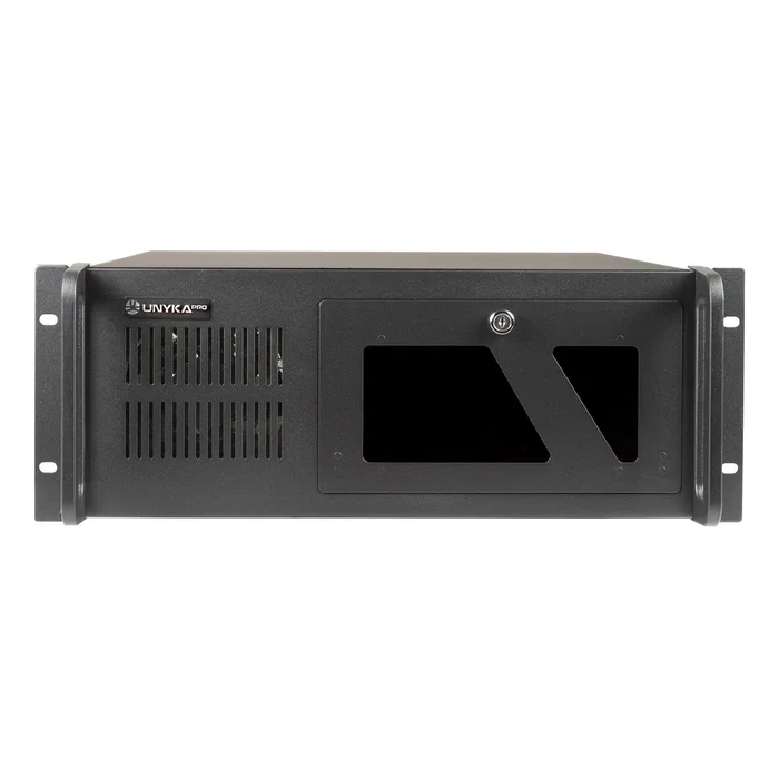 UNYKAch UK 4229 EVO Caja Rack Servidor 19" 4U, Frontal con Puerta de Seguridad y Filtro Antipolvo, 2 Puertos USB 3.0, Sin Fuente de Alimentación, Negro