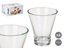 Vivalto Pack de 24 Vasos Cónicos de Vidrio Transparente 200 ml