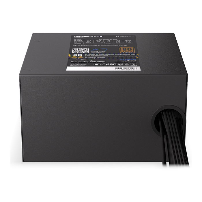Endorfy Vero L5 600W Fuente de Alimentación ATX - Certificación 80 Plus Bronze - No Modular - Color Negro