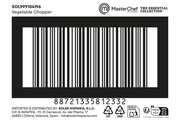Inde Picadora Cebollas Y Verduras 9,5x22,7x9,2 cm 6,04 kg (24 Unidades)