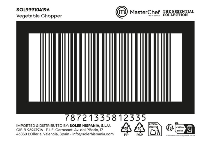 Inde Picadora Cebollas Y Verduras 9,5x22,7x9,2 cm 6,04 kg (24 Unidades)