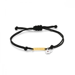 Secrecy Pulsera Tropical de Plata de Ley 925 con Baño de Oro 18k y Nailon