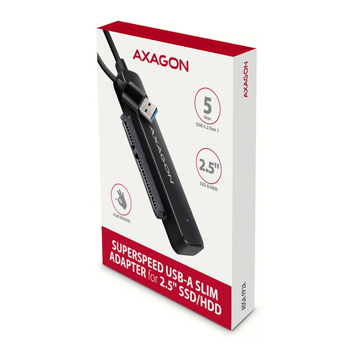 Axagon ADSA-FP2A Adaptador USB 3.2 Gen1 a SATA 6G para HDD/SSD de 2.5 pulg. Axagon ADSA-FP2A Adaptador USB 3.2 Gen1 a SATA 6G para HDD/SSD de 2.5 pulg.