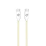 Celly Cable USB-C a USB-C Trenzado de 1.5m con Carga Rápida 60W - Blanco y Amarillo para iPhone 15 y Smartphones Android