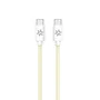 Celly Cable USB-C a USB-C Trenzado de 1.5m con Carga Rápida 60W - Blanco y Amarillo para iPhone 15 y Smartphones Android