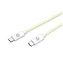 Celly Cable USB-C a USB-C Trenzado de 1.5m con Carga Rápida 60W - Blanco y Amarillo para iPhone 15 y Smartphones Android