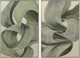 DKD Home Decor Cuadro Lienzo Abstracto Verde Claro 80x120 cm (Pack de 2)