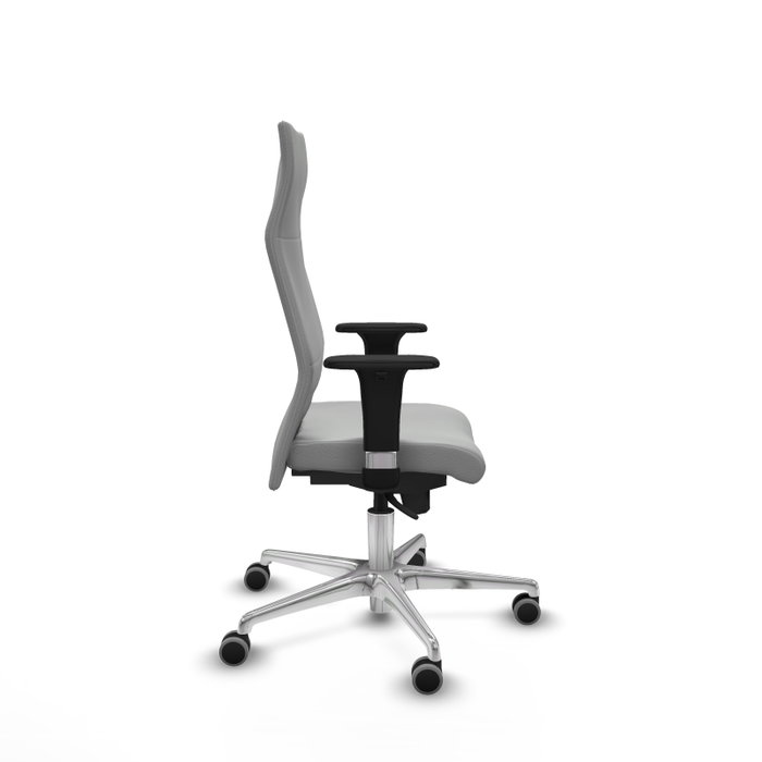 PIQUERAS Y CRESPO Sillón Albacete con Mecanismo Sincro, Similpiel Gris Claro, Base Aluminio y Brazos 1D PIQUERAS Y CRESPO Sillón Albacete con Mecanismo Sincro, Similpiel Gris Claro, Base Aluminio y Brazos 1D