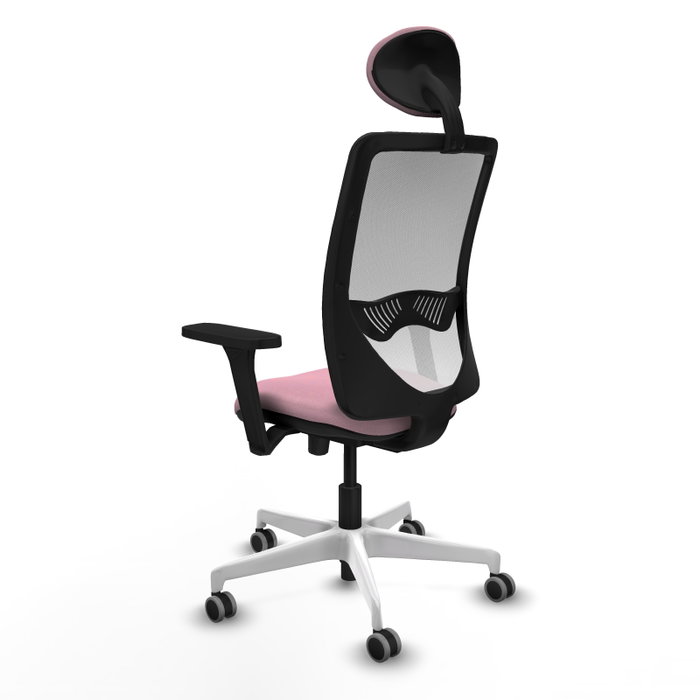 PIQUERAS Y CRESPO Silla de oficina Zulema Rosa y Blanca con Mecanismo Sincro/Traslack
