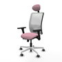 PIQUERAS Y CRESPO Silla de oficina Zulema Rosa y Blanca con Mecanismo Sincro/Traslack