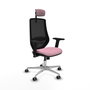 PIQUERAS Y CRESPO Silla de oficina Mardos con mecanismo Sincro, Rosa y Negro