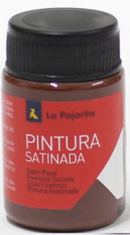 LA PAJARITA Pack de 6 botes de pintura satinada castaño base látex de 35 ml