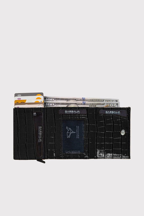 Zoozie Bags Cartera Croco - Black, Piel PU, Unisex, Elegante y Funcional, Color Negro, 7x2x9 cm