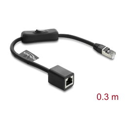 DeLOCK 81563 Cable de red Cat6 F/UTP 0,3 m RJ45 macho a hembra negro
