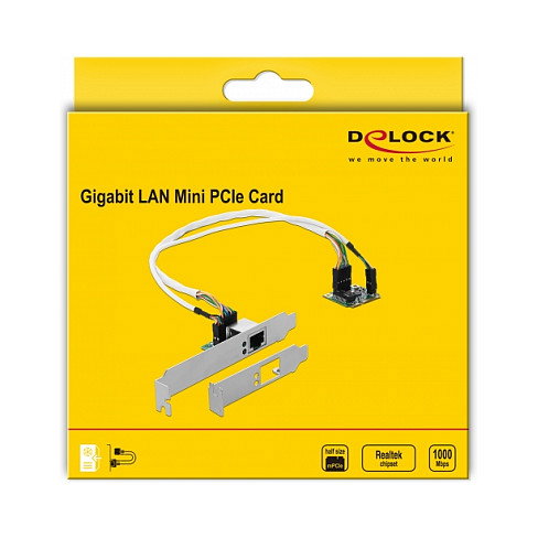 DeLOCK 95265 Tarjeta de red Mini PCIe Gigabit LAN 1000 Mbit/s