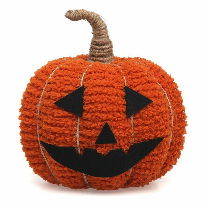 Calabaza Decorativa Textil Halloween Naranja con Cara 21x18 cm Calabaza Decorativa Textil Halloween Naranja con Cara 21x18 cm
