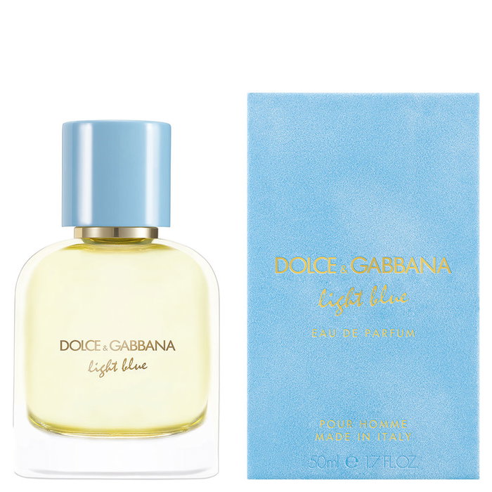 Dolce & Gabbana Light Blue Pour Homme Eau de Parfum 50 ml, Fragancia Masculina con Notas de Ciprés Marino y Cedro