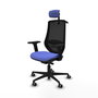 PIQUERAS Y CRESPO Silla de oficina Mardos con mecanismo Sincro/Traslack, Azul claro y Negro