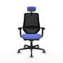 PIQUERAS Y CRESPO Silla de oficina Mardos con mecanismo Sincro/Traslack, Azul claro y Negro