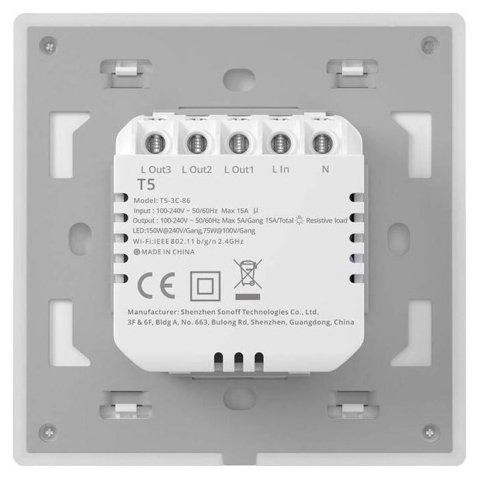 Sonoff TX T5 3C Interruptor Inteligente de 3 Canales Sonoff TX T5 3C Interruptor Inteligente de 3 Canales