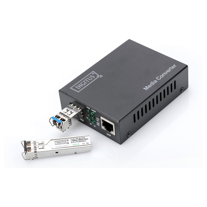 DIGITUS 10 Gigabit Media Converter Negro SFP