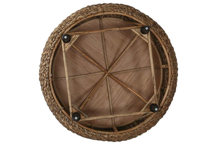 DKD Home Decor Mesa de Centro Fibra Natural 119x119x46