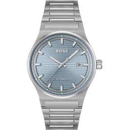 Boss 1514118 con esfera azul y correa de acero gris